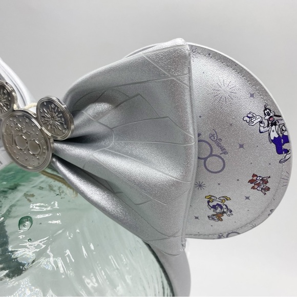 Disney100 Silver Mickey Mouse and Friends Loungefly Ear Headband Adult NEW NWT - Picture 5 of 8